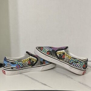 Kids Vans Off The Wall Shark Week Colorful Shake Slip On Shoes US Size 2.0